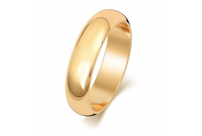 9ct Yellow Gold D Shape 5mm Heavyweight Band